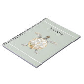 Olive Green Sea Turtle Personalized ノートブック (左側)