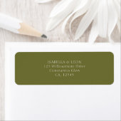 Olive Green | Simple Wedding Return Address ラベル (インサイチュ)