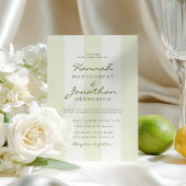 Olive Green Stripe Wedding Invitation 招待状
