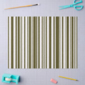 Olive Green Striped Pattern 薄葉紙 (クラフト)