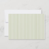 Olive Green Stripes Wedding 出欠カード (裏面)
