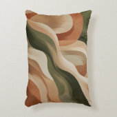 Olive Green Terracotta Abstract Accent Pillow アクセントクッション (正面(垂直))