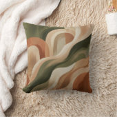 Olive Green Terracotta Abstract Throw Pillow クッション (ブランケット)