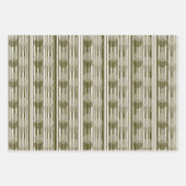 Olive Green Tinsel, Stripes and Confetti Patterns ラッピングペーパーシート (正面)