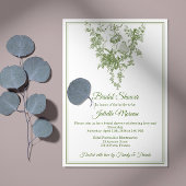 Olive Green Toile de Jouy Bridal Shower Invitation 招待状