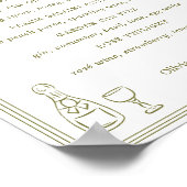 Olive Green Tuscan Elegant Bar Menu Sign ポスター (角)