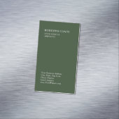 Olive Green Unique Plain Minimalist Modern マグネット名刺 (インサイチュ)