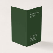 Olive Green Unique Plain Minimalist Modern 名刺 (外部)