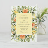 Olive Green Verdant Tuscan Wedding 招待状 (スタンド正面)