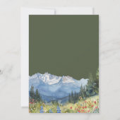 Olive Green Watercolor Mountain Wildflower Wedding セーブザデート (裏面)