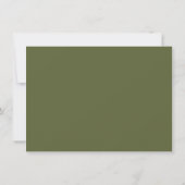 Olive Green Wedding Place Card DIY 招待状 (裏面)