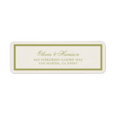 Olive Green Wedding Return Address Label ラベル (正面)