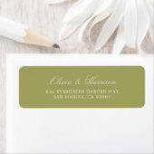 Olive Green Wedding Return Address Label ラベル (インサイチュ)