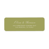 Olive Green Wedding Return Address Label ラベル (正面)