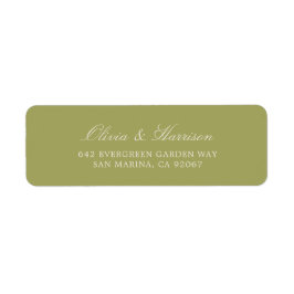 Olive Green Wedding Return Address Label ラベル
