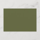 Olive Green Wedding RSVP Qr Code エンクロージャーカード (裏面)