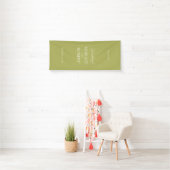 Olive Green Wedding Welcome Sign Banner 横断幕 (インサイチュ)