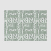 Olive Green White Peace Love Christmas 薄葉紙 (正面)