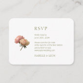 Olive Green & White Rose QR Code Wedding エンクロージャーカード (正面)