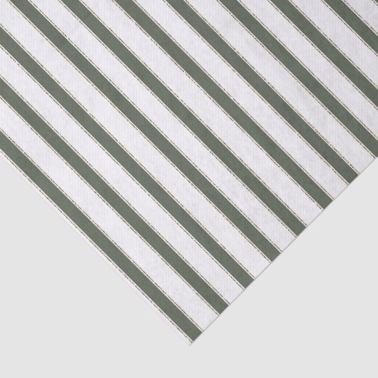 Olive Green White Stripes Christmas 薄葉紙 (詳細)