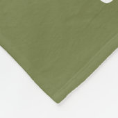 Olive Green Willow Bough Monogrammed フリースブランケット (角)