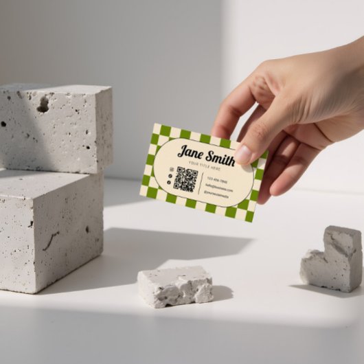 Olive Groovy Editable Business Card for Studio 名刺