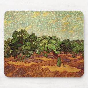 Olive Grove, 淡い色のBlue Sky by Vincent vanゴッホ マウスパッド