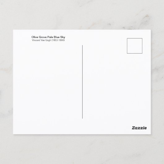 Olive Grove Pale Blue Sky Vincent van Gogh ポストカード (裏面)
