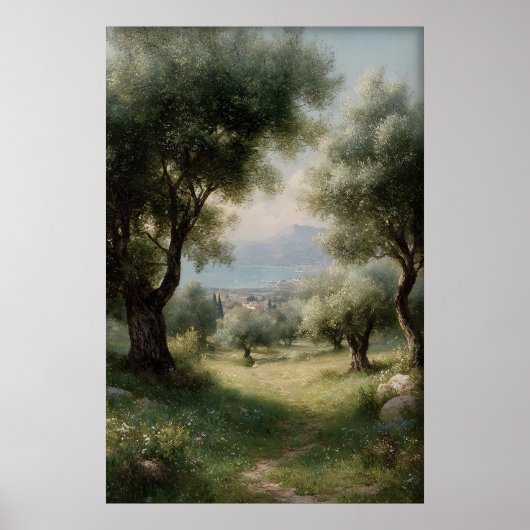Olive Grove Print, Spring Landscape Digital, 19th ポスター (正面)