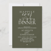 Olive Happily Ever After Dinner Modern Wedding 招待状 (正面)