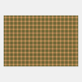 Olive Harvest Gold Plaid Tartan Retro Color ラッピングペーパーシート