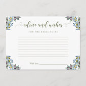Olive Italian Bridal Shower Advice and Wishes エンクロージャーカード (正面)