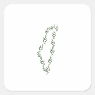 Olive Leaf Map of Palestine スクエアシール