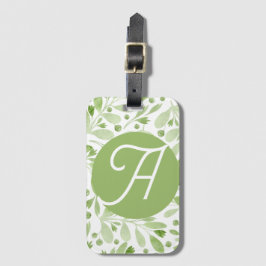 Olive Leaves and Initial Luggage Tag ラゲッジタグ