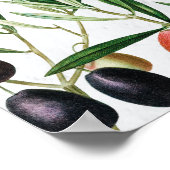 Olive Leaves Greek Island Wedding Seating Chart ポスター (角)