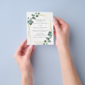 Olive Leaves, Greenery Wedding Invitation Flyer チラシ (手)