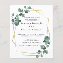 Olive Leaves, Greenery Wedding Invitation Flyer チラシ