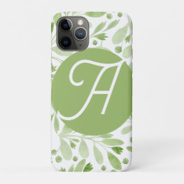 Olive Leaves Initial iPhone Case  iPhone 11 Proケース