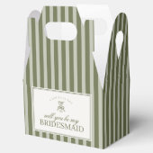 Olive Martini Green Stripe Bridesmaid Proposal Box フェイバーボックス (オープン)