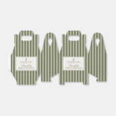 Olive Martini Green Striped Bridal Shower フェイバーボックス (折り畳みなし)