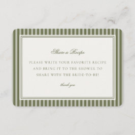 Olive Martini Green Striped Share a Recipe Insert エンクロージャーカード