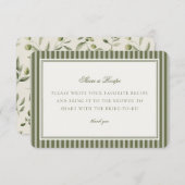 Olive Martini Green Striped Share a Recipe Insert エンクロージャーカード (正面/裏面)
