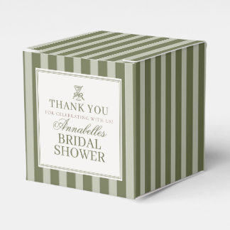 Olive Martini Old Money Striped Bridal Shower フェイバーボックス