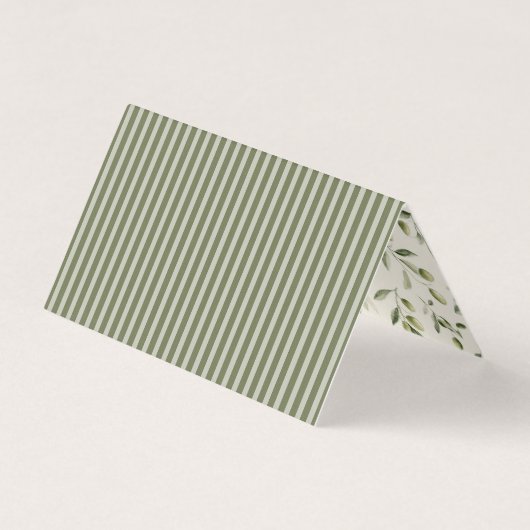 Olive Martini Old Money Striped Place Cards (裏面)