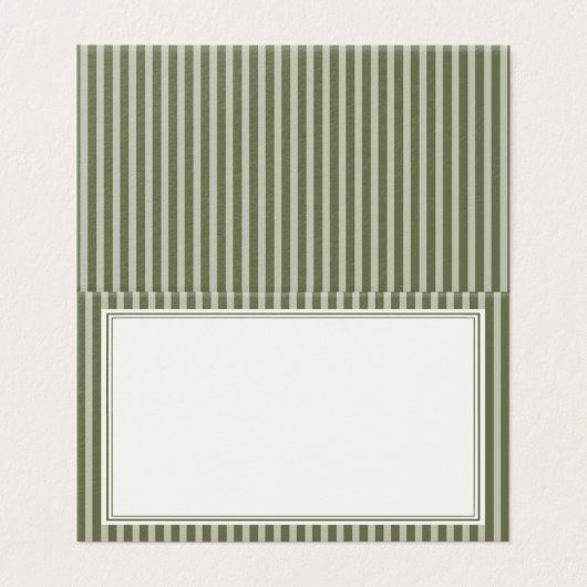 Olive Martini Old Money Striped Place Cards (外部フラット)