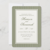 Olive Martini Striped Old Money Rehearsal Dinner 招待状 (正面)