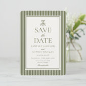 Olive Martini Tini Bit Closer Stripe Save the Date 招待状 (スタンド正面)