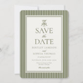 Olive Martini Tini Bit Closer Stripe Save the Date 招待状 (正面)