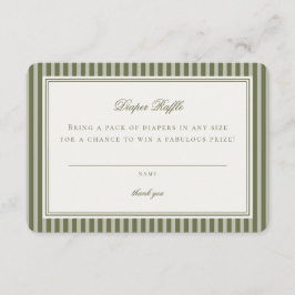 Olive Martini Tini Little One Stripe Diaper Raffle エンクロージャーカード