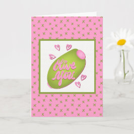 Olive Me Loves Olive You Funny Retro Love カード